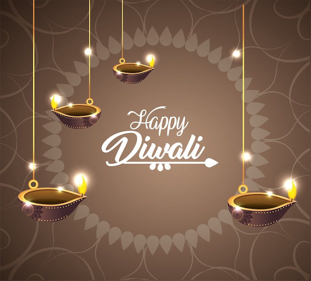 I vassel di diwali sono decorati da appendere