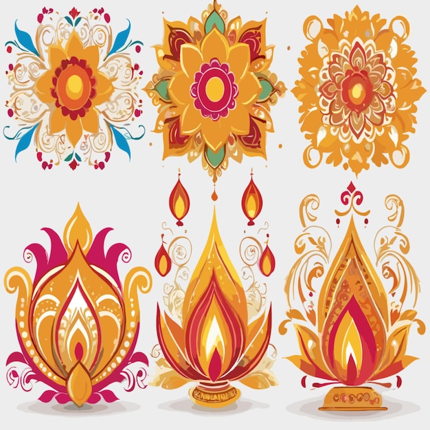 Vector diwali vector on a white background