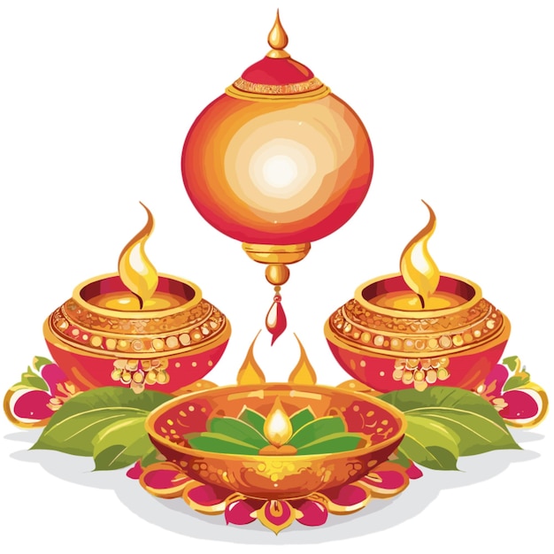 diwali vector on white background