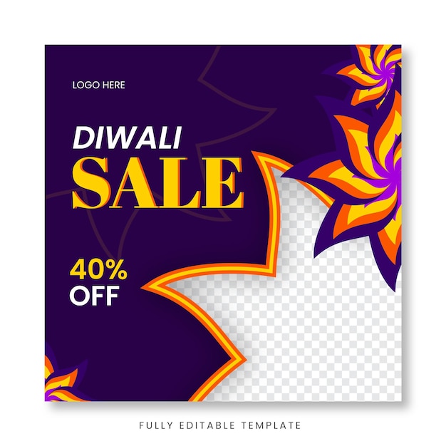 Diwali verkoop social media post