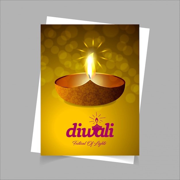 Diwaliontwerp met groene achtergrond en typografievector