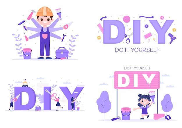 DIY Tools Do It Yourself Background Illustration For Home