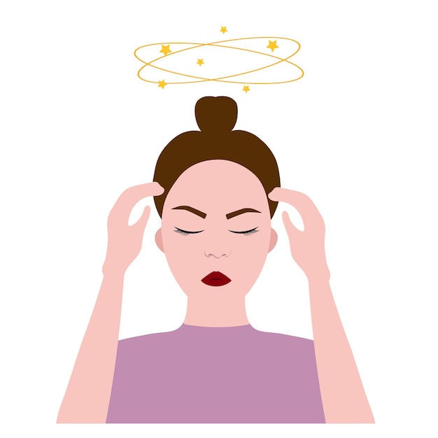 dizziness woman feels bad human disease
