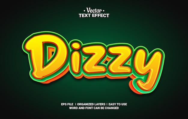 Vector dizzy editable vector text effect