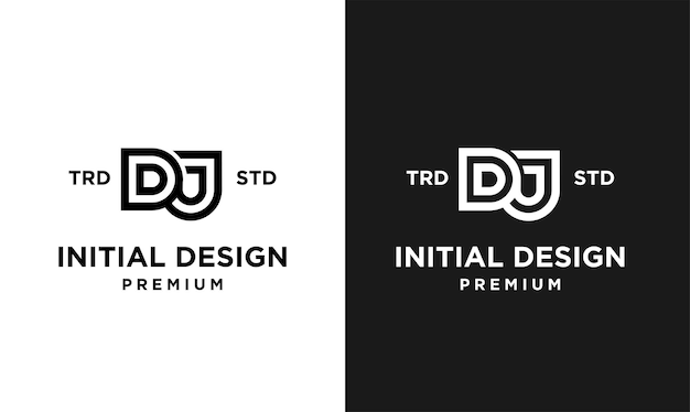 DJ Initial design letter logo
