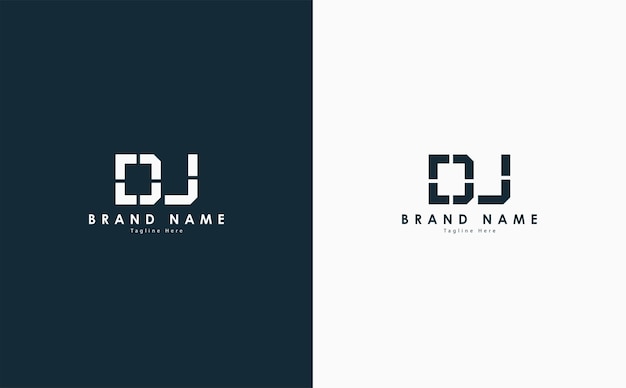 DJ letters vector logo design