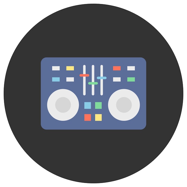 Vector dj mixer flat illustration