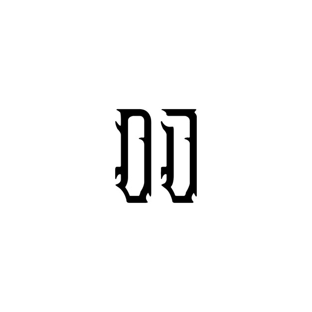 DJ モノグラム ロゴ デザイン文字 テキスト名 シンボル モノクロロゴタイプ アルファベット文字 シンプルロゴ