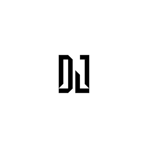 Dj monogramma logo design lettera testo nome simbolo logotipo monocromatico carattere alfabetico logo semplice