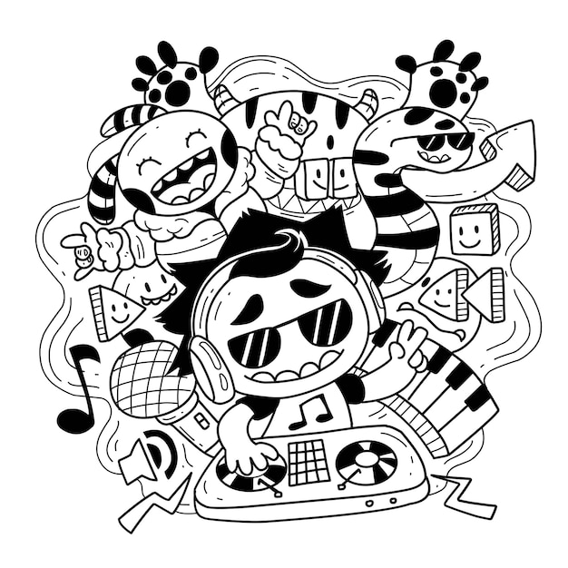 Dj music doodle