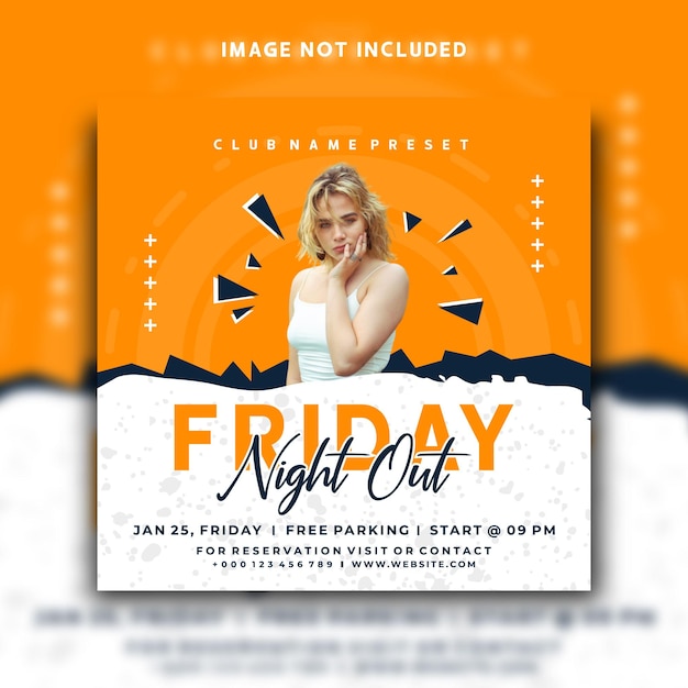 Dj music event flyer social media post template