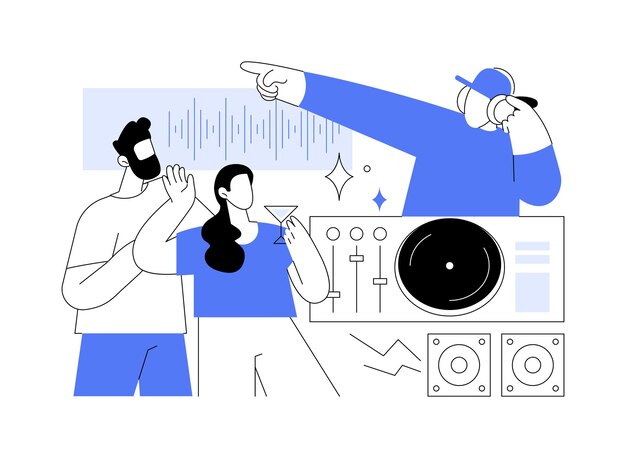 DJ set geïsoleerde cartoon vector illustraties