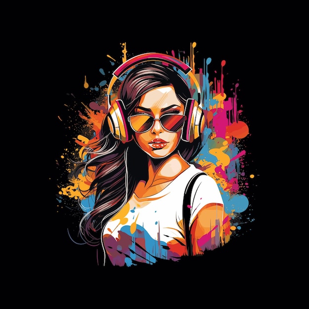 Vector dj vibes unleashed party vector tshirt collection