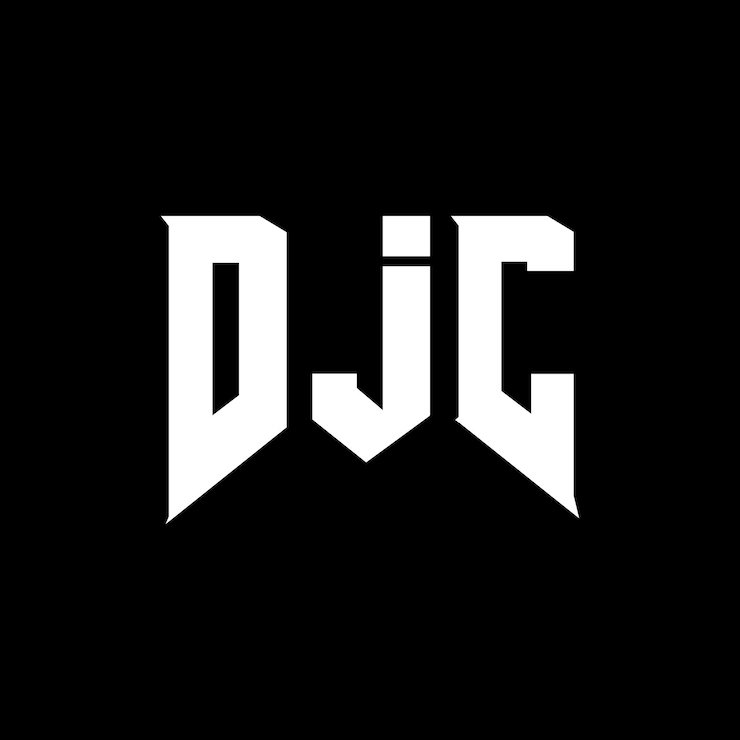 Vector djc letter logo design for technology company djc logo design black and white color combination djc logo djc vector djc design djc icon djc alphabet djc typography logo design