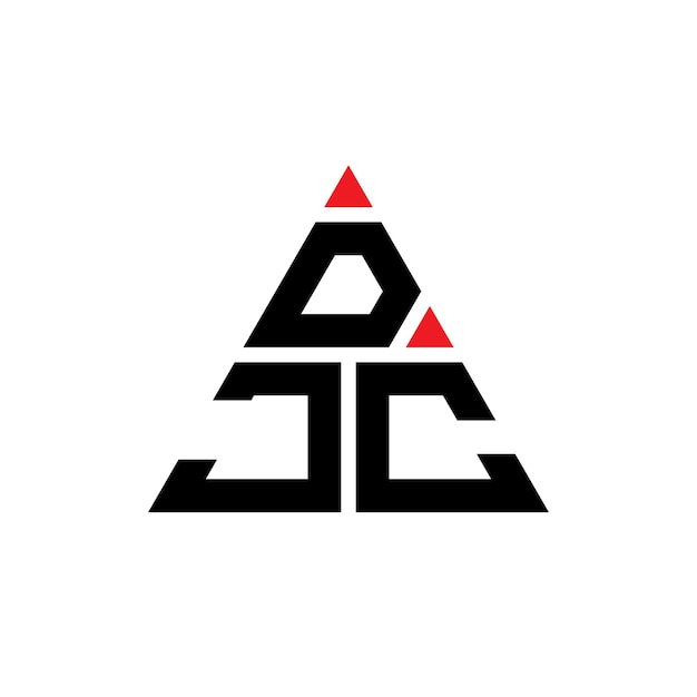DJC 三角形字母標誌設計,三角形形,DJC 三角標誌設計單字,DJC三角形矢量標誌模板,紅色 DJC三角標誌,簡單,優雅和豪華的標誌