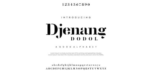 Djenang Abstract Fashion lettertype alfabet Minimale moderne stedelijke lettertypen voor logo merk etc Typografie: