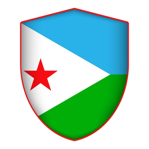 Vector djibouti flag in shield shape vector illustration