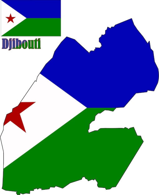 Djibouti Map and Flag