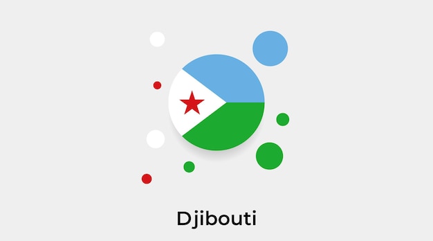 Djibouti vlag zeepbel cirkel ronde vorm pictogram vectorillustratie