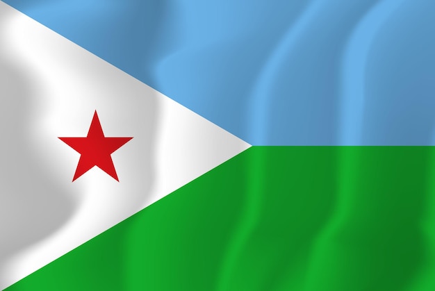 Djibouti zwaaide vlag vector illustratie achtergrond