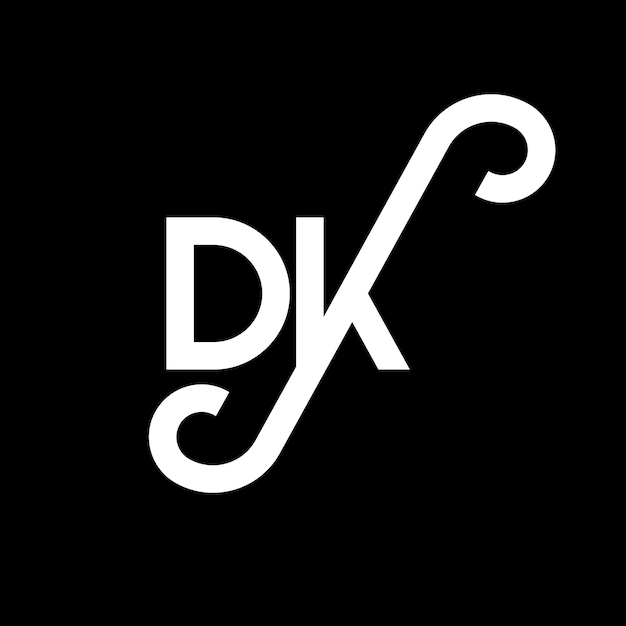 Vector dk letter logo ontwerp op zwarte achtergrond dk creatieve initialen letter logo concept dk letter ontwerp dk witte letter ontwerp op zwart achtergrond d k d k logo