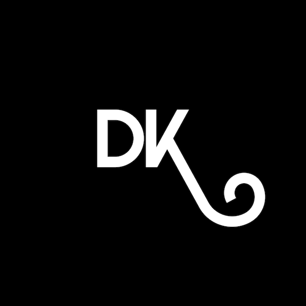 Vector dk letter logo ontwerp op zwarte achtergrond dk creatieve initialen letter logo concept dk letter ontwerp dk witte letter ontwerp op zwart achtergrond d k d k logo