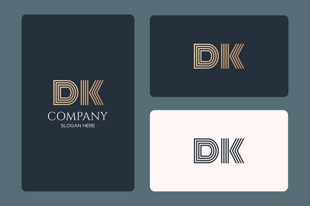 Dk logo design vector image