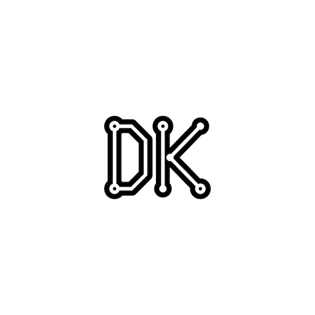 Vector dk monogram logo ontwerp brief tekst naam symbool monochroom logo alfabet karakter eenvoudig logo