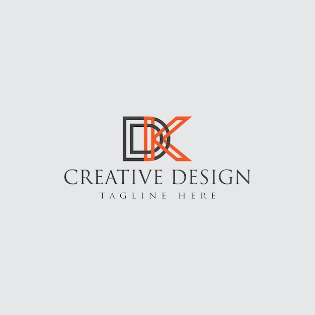 Vector dk outline logo design template