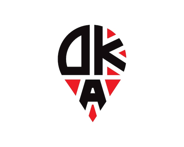 DKA letter location shape logo design