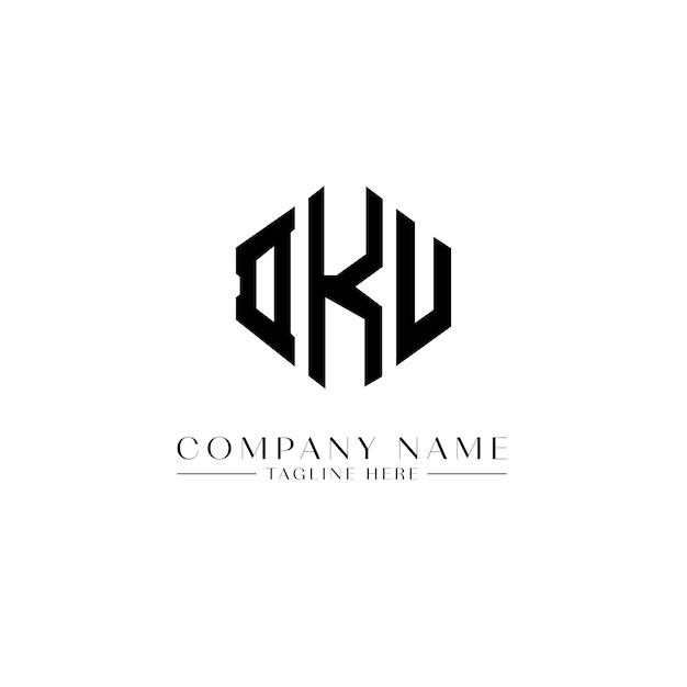 DKU letter logo ontwerp met veelhoek vorm DKU veelhoek en kubus vorm logo ontwerp DKU zeshoek vector logo sjabloon witte en zwarte kleuren DKU monogram bedrijf en vastgoed logo