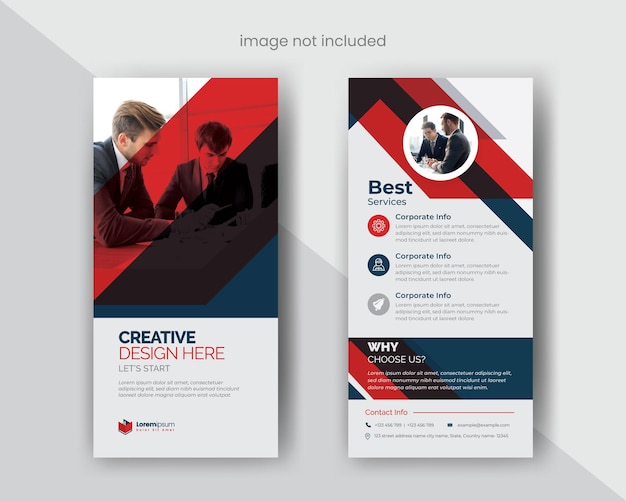 Vector dl flyer with creative red graphic elements