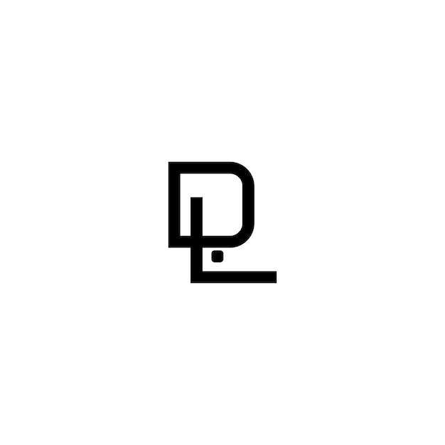 DL 모노그램 로고 디자인 문자 텍스트 이름 기호 흑백 로고타입 알파벳 문자 단순 로고