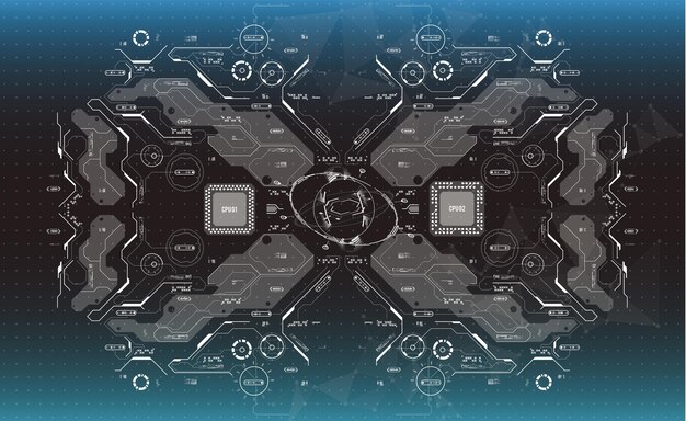 Вектор Для интернета абстрактный технический научный фантастический голограммный кадр шаблон дизайна фона