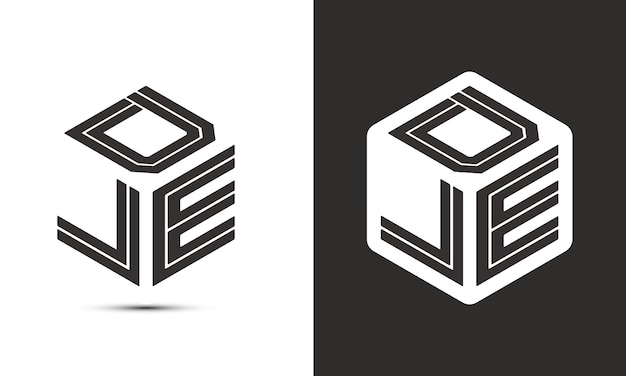 Vector dle letter logo ontwerp met illustrator kubus logo vector logo moderne alfabet lettertype overlapping stijl