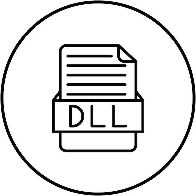 Vector dll vector icon can be used for file formats iconset