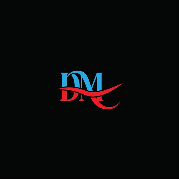 벡터 그래픽 DM 단순하고 현대적인 로고를 사용한 DM 문자 로고 창의적인 디자인