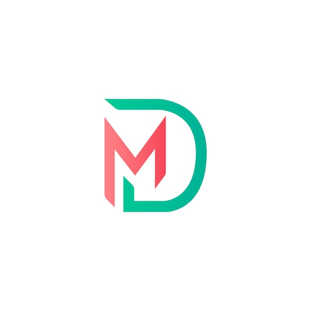 Vector dm letter logo ontwerp op luxe achtergrond