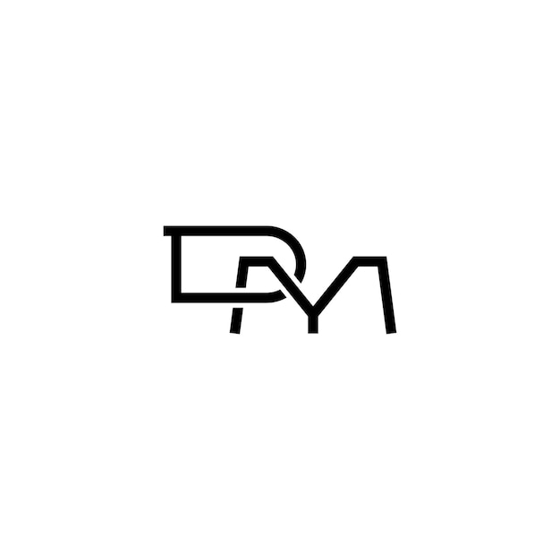 Вектор dm монограмма дизайн логотипа буква текст имя символ монохромный логотип алфавит характер простой логотип