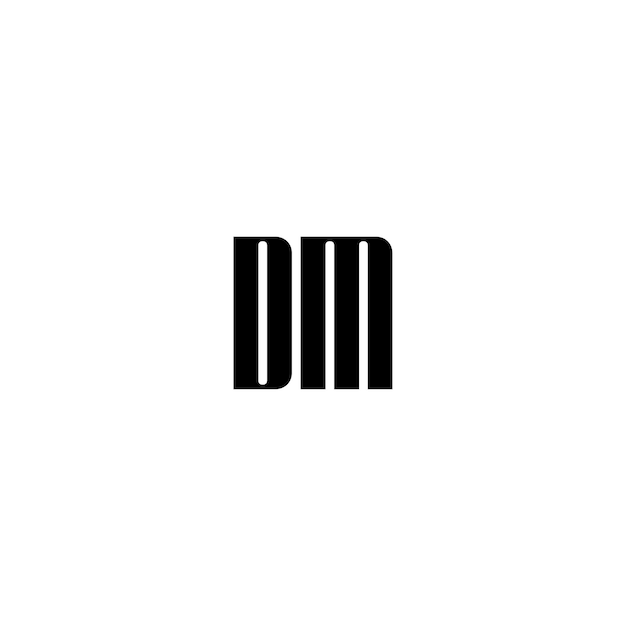 DM モノグラムロゴ デザイン文字 テキスト名 シンボル モノクロロゴタイプ アルファベット文字 シンプルロゴ