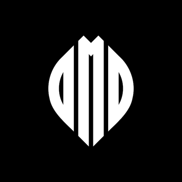 Дизайн логотипа DMD с круговой и эллипсовой формой DMD эллипсовые буквы с типографическим стилем Три инициалы образуют логотип круга DMD Круг Эмблема Абстрактная монограмма Письмо Марка Вектор.