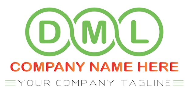 Design del logo della lettera dml