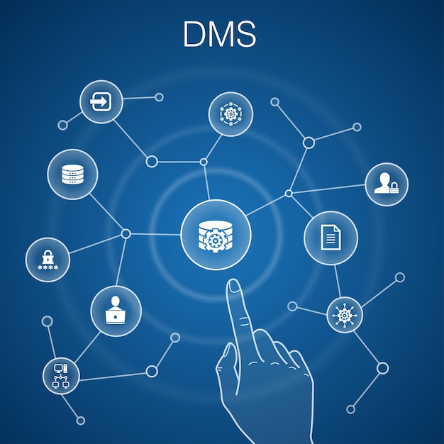DMS コンセプト ブルー backgroundsystem 管理プライバシー パスワード アイコン
