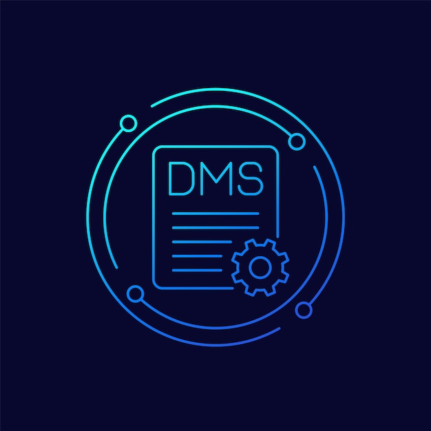 Vector dms icon document management system linear design