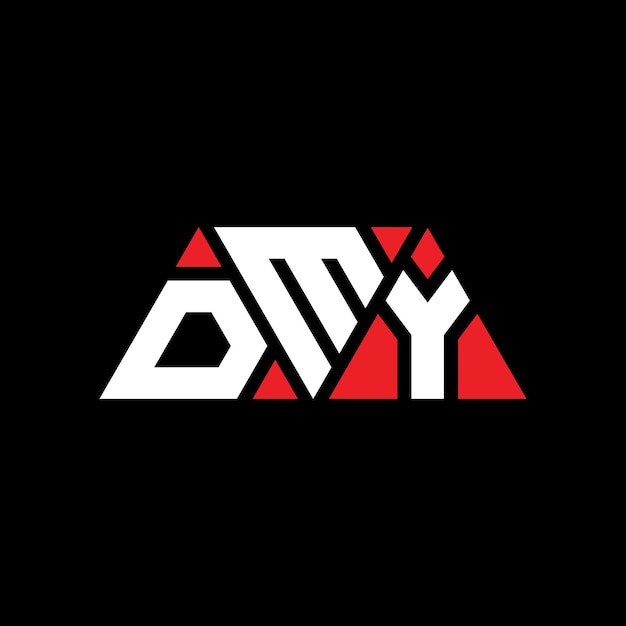 トライアングル・レター・ロゴ デザイン (DMY) トライアーングル・ロゴデザイン モノグラム (DMY Vector Logo Template) 赤色 (DMY Triangular Logo) シンプル エレガントで豪華なロゴ (DMY Logo)