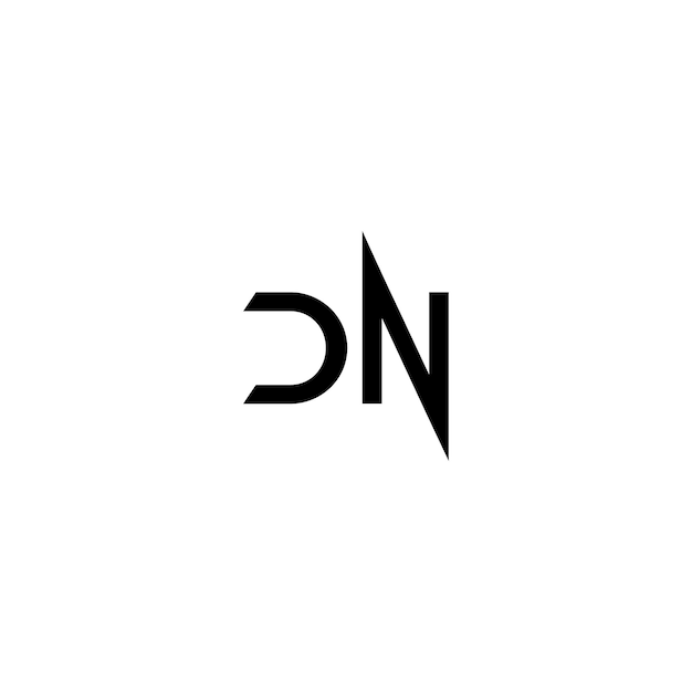 DN モノグラムロゴ デザイン文字 テキスト名 シンボル モノクロロゴタイプ アルファベット文字 シンプルロゴ