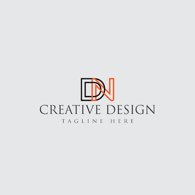 DN outline logo design template