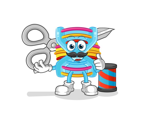 DNA barber cartoon cartoon mascot vector