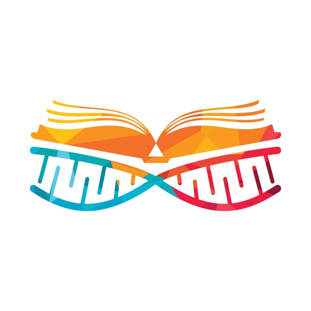 Vector dna book vector logo design