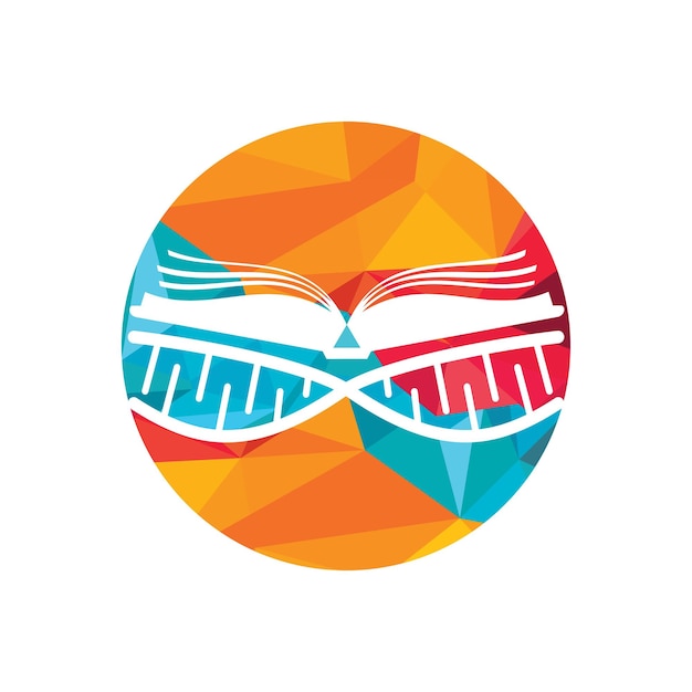 Progettazione del logo vettoriale del libro del dna